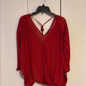Vince Camuto Red 3/4 Sleeve Relaxed Blouse